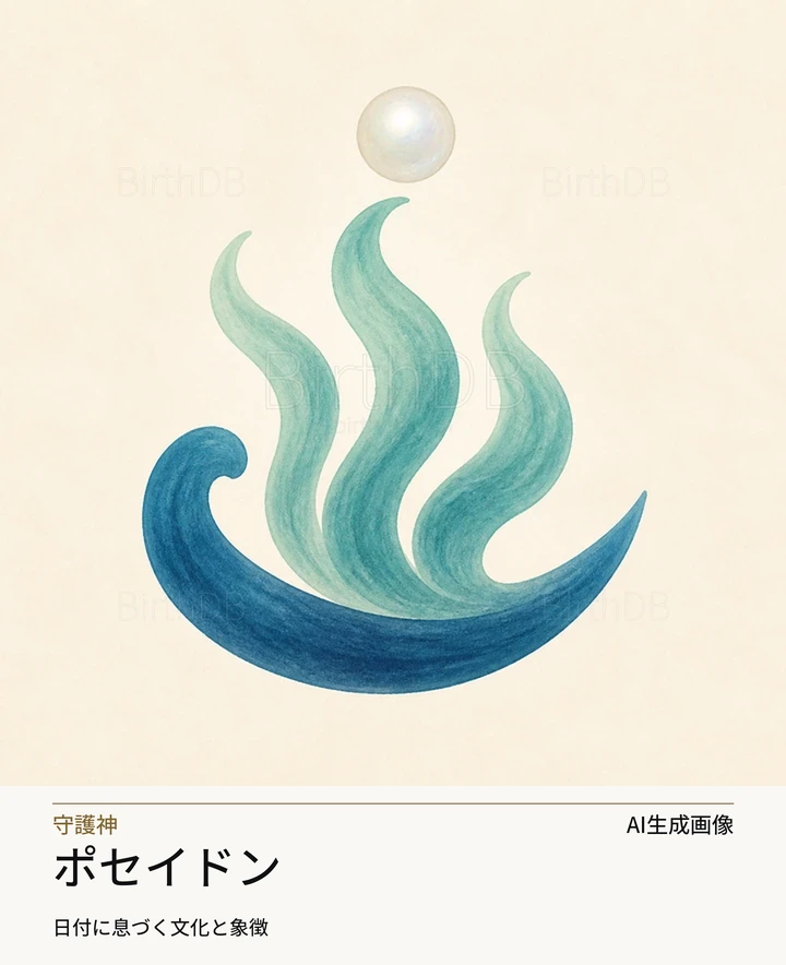 ポセイドン — BirthDBのシンボルイラスト（AI生成画像）