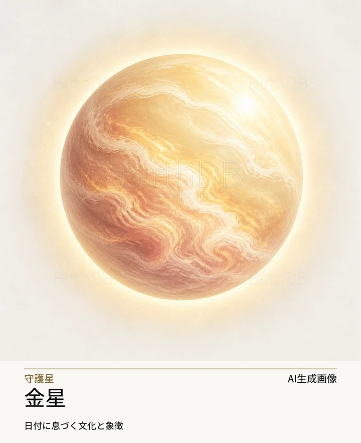 金星 — BirthDBのシンボルイラスト（AI生成画像）