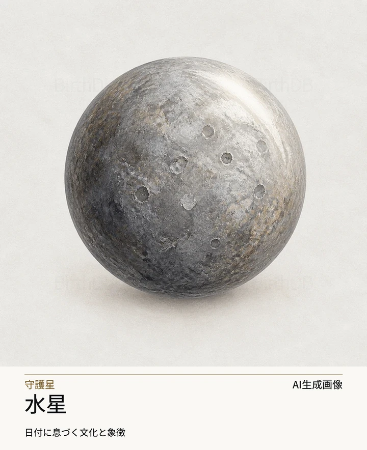 水星 — BirthDBのシンボルイラスト(AI生成画像)