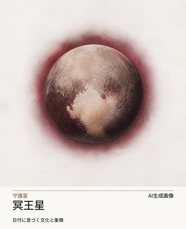 冥王星 — BirthDBのシンボルイラスト（AI生成画像）