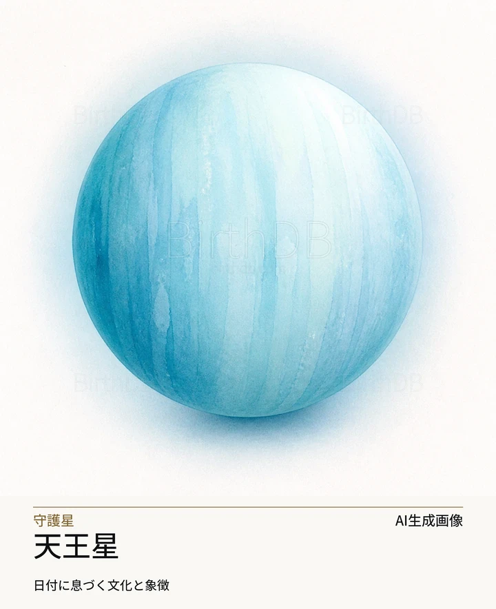 天王星 — BirthDBのシンボルイラスト（AI生成画像）