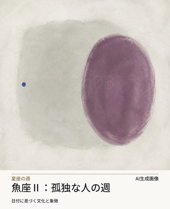 魚座Ⅱ：孤独な人の週 — BirthDBのシンボルイラスト（AI生成画像）