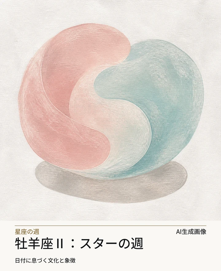 牡羊座Ⅱ：スターの週 — BirthDBのシンボルイラスト（AI生成画像）
