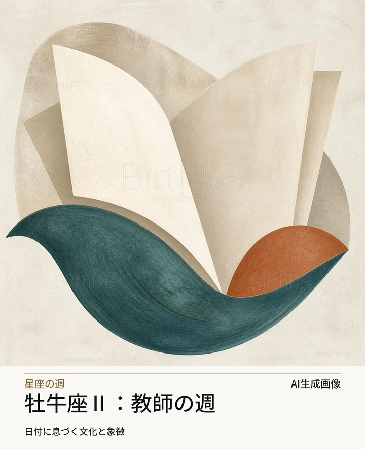 牡牛座Ⅱ：教師の週 — BirthDBのシンボルイラスト（AI生成画像）