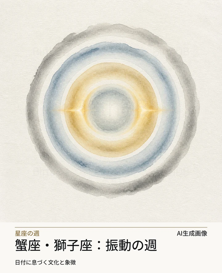 蟹座・獅子座：振動の週 — BirthDBのシンボルイラスト（AI生成画像）