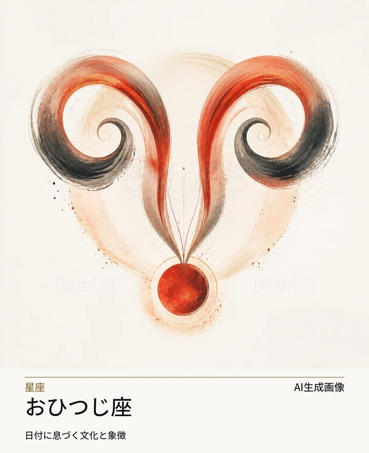 おひつじ座 — BirthDBのシンボルイラスト(AI生成画像)