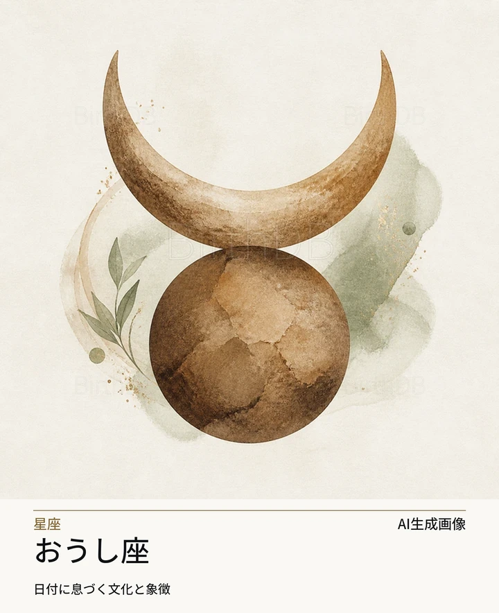 おうし座 — BirthDBのシンボルイラスト(AI生成画像)