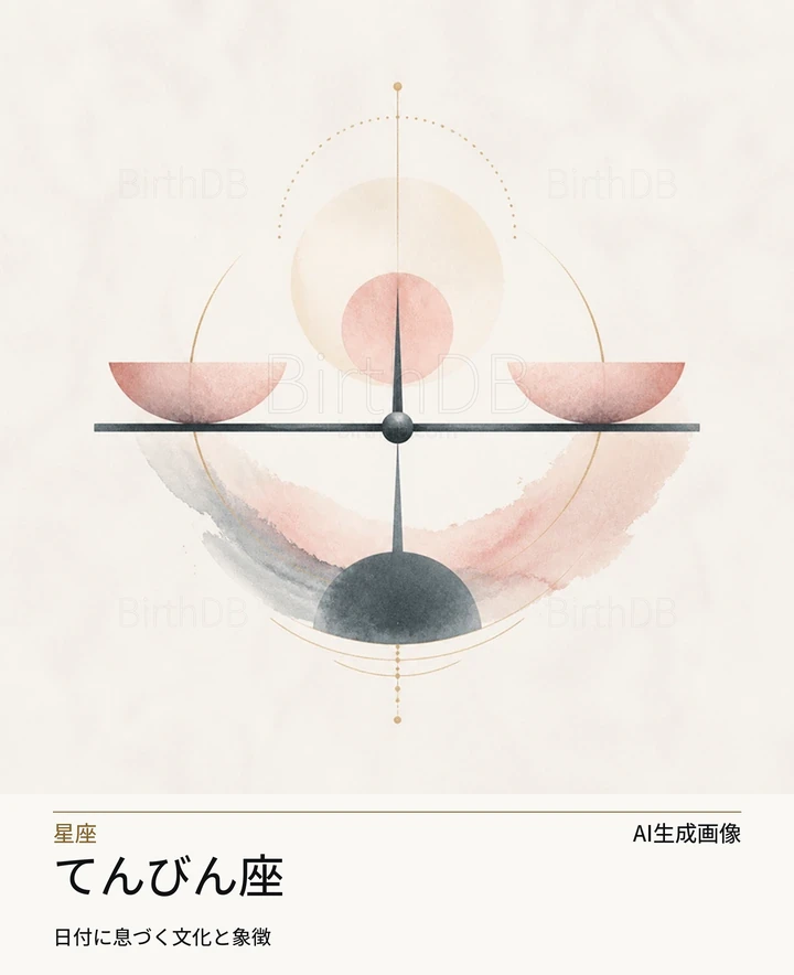 てんびん座 — BirthDBのシンボルイラスト(AI生成画像)