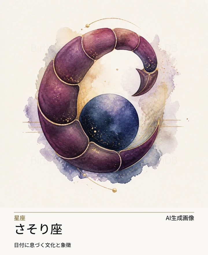 さそり座 — BirthDBのシンボルイラスト(AI生成画像)