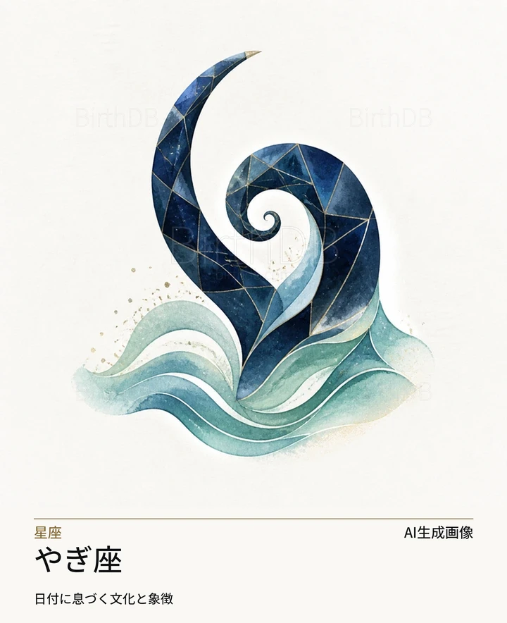 やぎ座 — BirthDBのシンボルイラスト(AI生成画像)