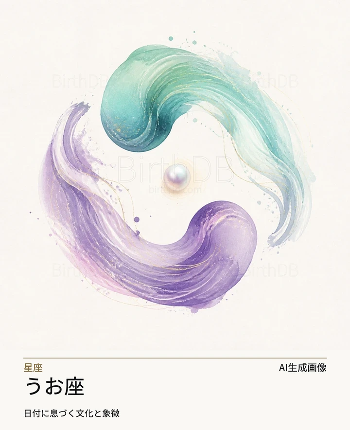 うお座 — BirthDBのシンボルイラスト(AI生成画像)