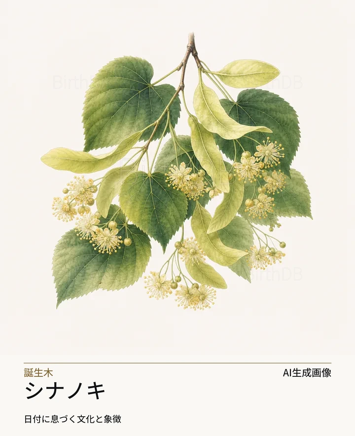 シナノキ — BirthDBのシンボルイラスト(AI生成画像)