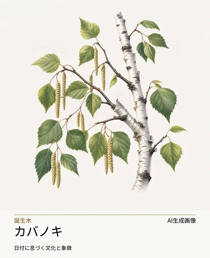 カバノキ — BirthDBのシンボルイラスト(AI生成画像)